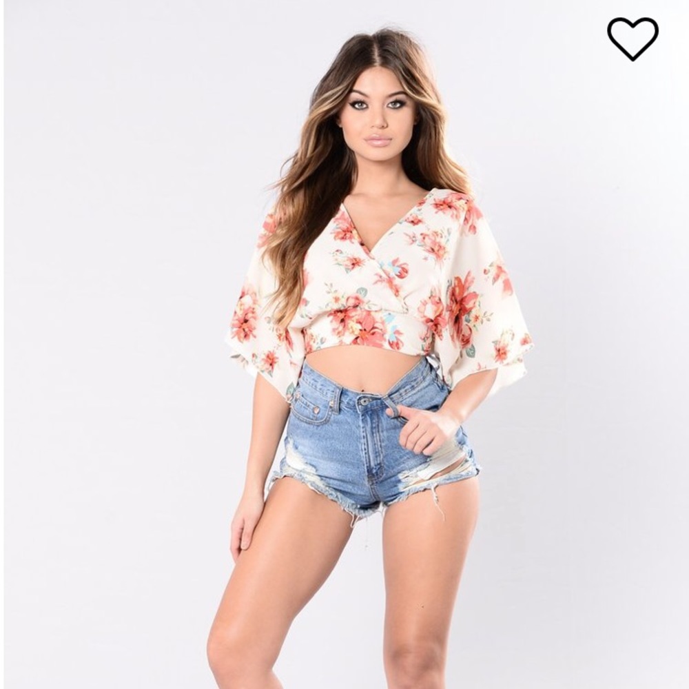 Floral wrap top